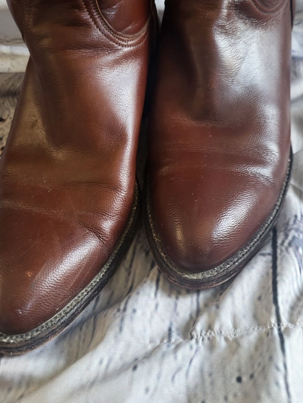 Lucchese Vintage Tall Brown Leather Riding Boots. 7.5b - Picture 5 of 12